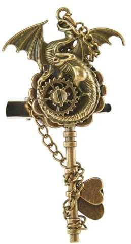 Limtula Broche avec engrenages steampunk tête de mort aile animal épingle à cheveux épingle à nourrice bijoux accessoire de costume pour robe manteau