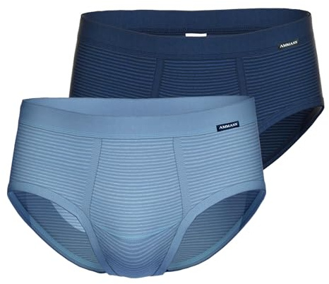 Ammann 2er Pack Herren Unterhose Unterwäsche Slip Brief Classic, Farbe:Mehrfarbig, Größe:6, Artikel:-22/125 dunkelblau/hellblau