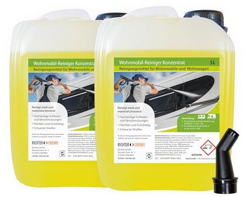 Richter Chemie Wohnwagenreiniger außen | Hochwirksamer Caravan Außenreiniger für strahlend saubere Oberflächen | Wohnmobilreiniger | Caravanreiniger | Konzentrat | 2 x 5L Liter