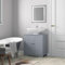 mcc direct Under Sink Bathroom Cabinet, Free Standing Wooden Sink Storage Unit, Basin Cupboard With 2 Door, Bathroom Cabinet Space Saver Organizer Colarado(Grey)
