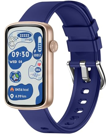 SHANG WING Orologio Smartwatch Donna Orologio Sport Fitness Cardiofrequenzimetro Ossigenazione del Sangue Conta Passi e Calorie Controllo Sonno Controllo fotocamera Previsioni Meteorologiche Blu