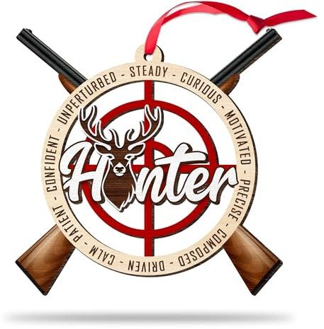 MUCHNEE Jagd-Weihnachtsschmuck 2024, Hirschjäger Auto hängende Dekoration, Entenjagd-Ornament, Jagdgeschenke für Jäger, Jagdliebhaber, Männer, Papa, Weihnachtsbaumschmuck