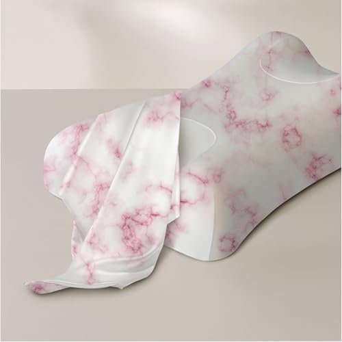 Sleep&Glow Omnia-Kissenbezug Naturseide Omina Anti-Falten-Kissen - Seidenkissenbezug für Haar- und Hautpflege - 19mm Maulbeerseide der Güteklasse 6A, Rosa Marmor