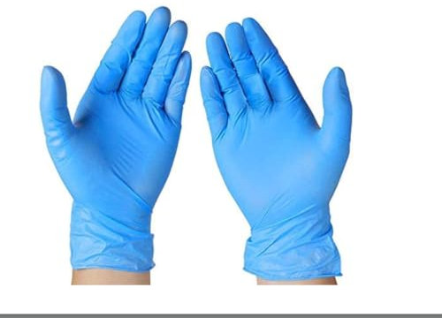 SAYBIO Blue Nitrile Gloves - Multipurpose Medium & Large Disposable Gloves for Food, Cleaning & Examination - Powder Free, Latex Free Non-medical & Non-Surgical gloves (300)