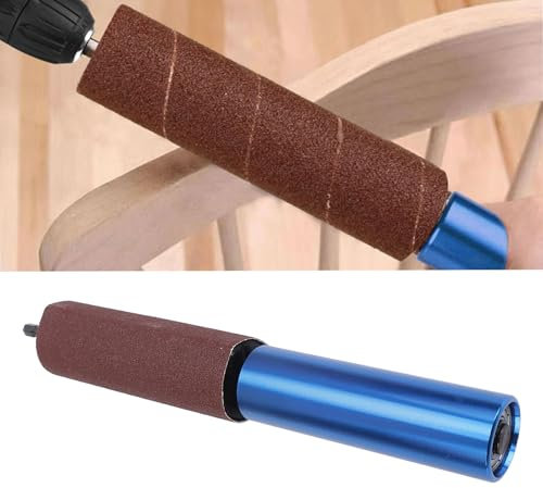 Tamburo Levigatore Portatile, Levigatrice a Mandrino Portatile Levigatrice Tamburo Portatile con Carta Vetrata 10 Pezzi, Attacco per Trapano Elettrico per Lavorazione del Legno