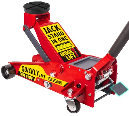 leadstand Hydraulischer Wagenheber 3,5T (3500 kg) 3,5 Ton Automatisch verriegeln nach dem Heben für doppelte Sicherheit 2-in-1 Hydraulikheber