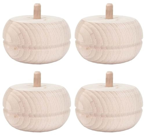 STOLMET Möbelbein aus Buchenholz Möbelfüße aus Holz Möbelfuß Unlackiert Sofa Couch Stuhl Ottomane Schrank 50 mm Höhe Rohholz 4 Stück TOE24