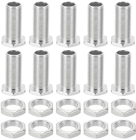 PATIKIL Kit Bulloni Esagonali M12x30mm e Dadi, 10 Set Viti Cave a Filettatura Fine Assortimento Bullone Testa Esagonale Attraverso Foro Fissaggio Lampadario Fasteners