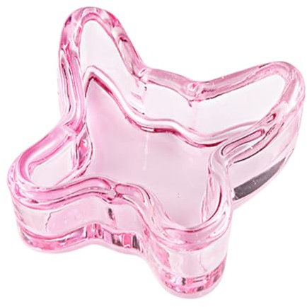 Didiseaon Pink Crystal Cup Nail Dappen Dish for Acrylic Nails Bowl Manicure Tool