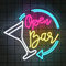 NYXEN LED Neon-Schild „Open Bar“ 37cm x 32cm dimmbar (Größe optional), Leuchtreklame für Hausbar, Küche, Esszimmer, Partykeller, Wohnzimmer Stilvolle Geschenkidee für Barliebhaber