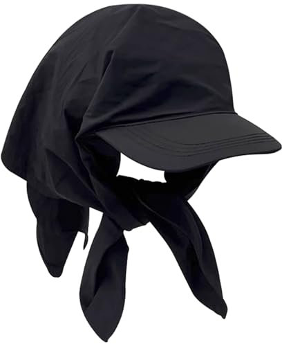 FOSDICK Cappello Donna Estivo, Cappello con Visiera Donna, Nero Pieghevole Berretto con Visiera per Donne, Cappellino con Protezione UV Asciugatura Rapida Cappello Sportivo da Spiaggia