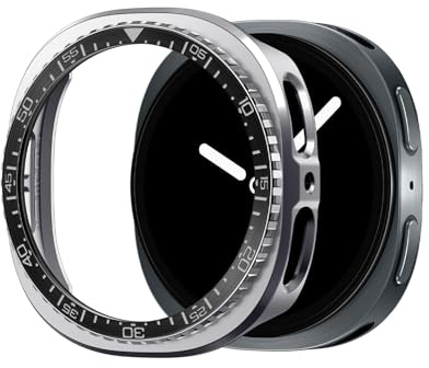 Spigen Bezel Tune Pro für Samsung Galaxy Watch 9/8 44mm | Edelstahl-Lünettenschutz mit robuster PC-Hülle für vollständigen 360°-Schutz, für Modelle 2026/2025 – Schwarz