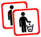 DECOMELODY 2Pcs Wall Decoration Trash Can Warning Stickers Self Adhesive Garbage Bin Decals for Living Bathroom Stylish Waste Bin Sign Decals Easy to Apply Remove
