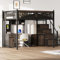 Sapgaks Lit Mezzanine en métal 140 x 200 cm,lit Mezzanine 1 Place 140 x 200,lit Mezzanine Enfant escalier,avec barrière de sécurité en métal,échelle d'escalade Interchangeable de Gauche à Droite,Noir