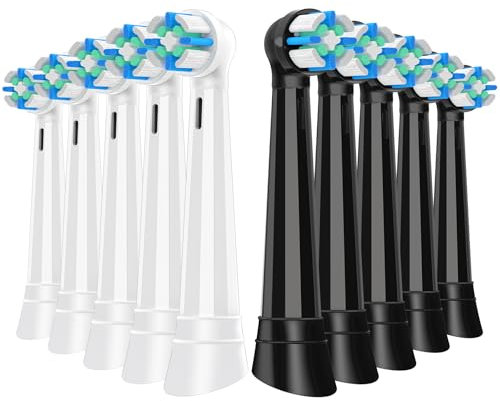 10 Stück Aufsteckbürsten Kompatibel mit Oral B IO 2/3/4/5/6/7/8/9/10, IO Zahnbürste Aufsätze Kompatibel mit Oral B Series Zahnbürste Elektrische (Schwarz/Weiß)