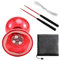 Huudngeje Diabolo Chinois Yoyo Set Triple Roulement Diabolo Chinois avec Lumières Colorées 2 Bâtons et Sac Net