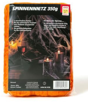 Generisch Halloween Spinnennetz Orange 350g – Deko Spinnenweben für Halloween Party, Innen & Außen, Horror Dekoration für Haus, Garten & Partyraum