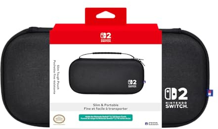 Hori Slim Tough Pouch Black for Nintendo Switch 2 - Officially Licensed by Nintendo