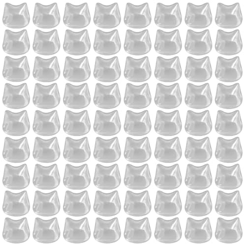 Long Nail Keyboard Cover for Women 72Pcs Cute Cat Head Raised Keyboard Stickers Nail-Safe Typing Bubbles Clear Key Covers for PC/Laptop/Desktop/Calculator