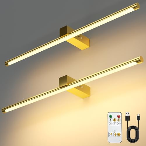 VOLISUN Luci per foto da parete, 5000 mAh, ricaricabili, funzionamento a batteria, 3 temperature di colore e dimmerabile continuamente, luce artistica da 220 lm per dipinti, gallerie, ritratti
