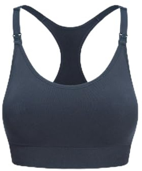 CFab Still BH Damen ohne Bügel Seamless Racerback mit Stillclips | Still-BH ohne Bügel mit Racerback, breitem Unterbrustband und Einhand-Clips für starken Halt und komfortables Stillen