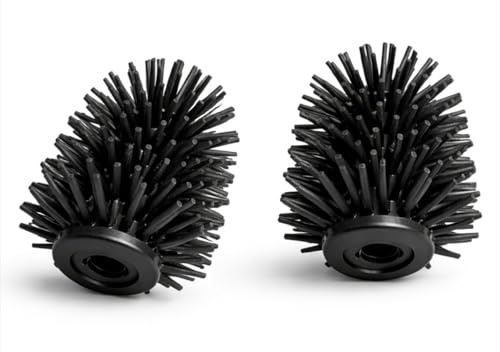 Bravara X Silicone Toilet Brush Replacement Heads (2 Pack) – 12mm Screw-On Fit, Flexible Silicone Brush Heads, Compatible with 12mm Thread Toilet Brush Handles