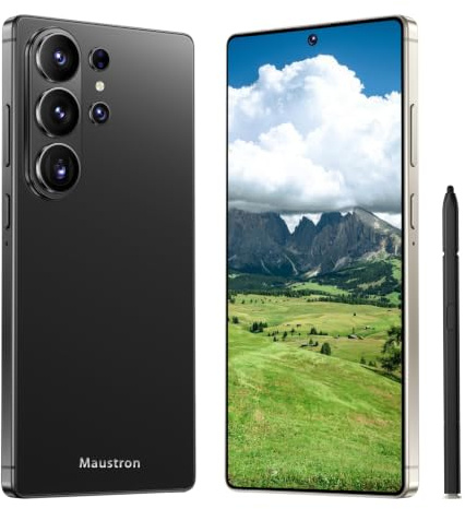 Smartphone Android 15 5G C26Ultra | Display da 6,8 pollici | 8 GB di RAM + 256 GB di memoria interna (espandibile fino a 128 GB) | Dual-SIM | Doppia fotocamera | Riconoscimento facciale | Nero