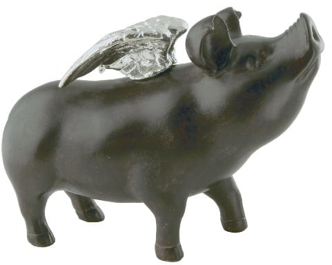 KARE Design Kare Hucha Rockstar Pig, Negro, 17 x 10 x 23 cm
