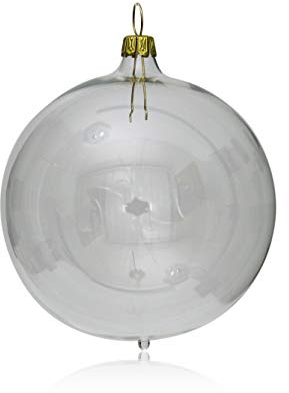 Lauschaer Glas Christbaumkugeln klarglas mit Schmuckhütchen 3 Stück d 8cm Christbaumschmuck Weihnachtsbaumschmuck mundgeblasen Lauschaer Glas das Original