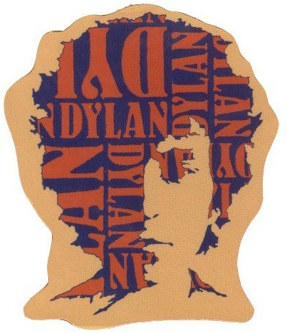 Bob Dylan Aufkleber: Head, Weiß, Polyethylen, Porträt