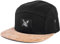 Blackskies® Port Fairy 5-Panel Cap Wildlederschirm aus Kunstleder Unisex Baseball Mütze Schwarz