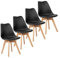 EGGREE Esszimmerstühle 4er Set mit Eichenbeinen Holz SGS geprüft, stühle Skandinavisch Design modern Gepolsterter Küchenstühle esszimmer Stuhl Holz Schwarz