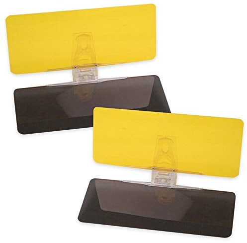 2 Piezas Extensión de Visera Solar para Automóvil TAC 2 en 1 para Día y Noche, Anti-Deslumbrante, Anti-Reflejo y Protección UV, Visera HD para Parabrisas de Automóvil - por Mobi Lock