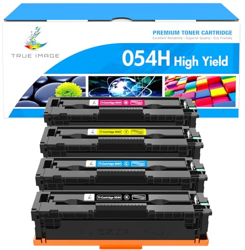 TRUE IMAGE 054H 054 Kompatibel für Canon 054H 054 Toner Cartridge i-SENSYS MF643Cdw MF645Cx MF641Cw LBP623Cdw LBP621Cw MF642Cdw MF644Cdw LBP622Cdw MF640C (Schwarz Cyan Gelb Magenta, 4er-Pack)