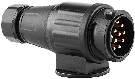 Prise de remorque électrique, Fydun adaptateur de connecteur de câblage 13 broches 12V 13 pôles Plug plastique noir