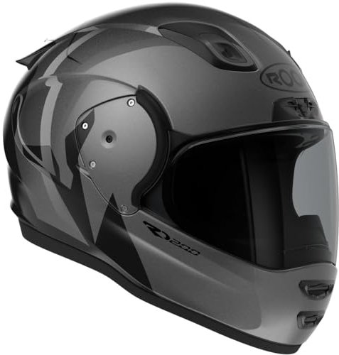 Roof Integralhelm RO200 Troyan steel black getöntes und Daynight Visier +Pinlock, ML 59