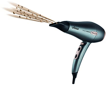 Ufesa SC8470 Secador de Pelo Profesional Iónico, 2400W, Keratina, Motor AC, Incluye Concentrador y Difusor, 2 Velocidades y 3 Temperaturas