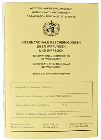 Internationaler Impfpass PRO + Covid 19 Seite / 28 Seiten - Deutsch/Englisch/Französisch Impfausweis/Impfbuch/Impfbescheinigung