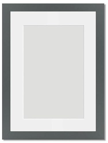 Alison Kingsgate Dark Grey A4 Frame With Mount For A5 Size (14.8 x 21cm) - Modern Design Dark Grey A4 Picture Frame With Mount with Safe Perspex Front & Wall Hanging Hooks - Handmade Frames
