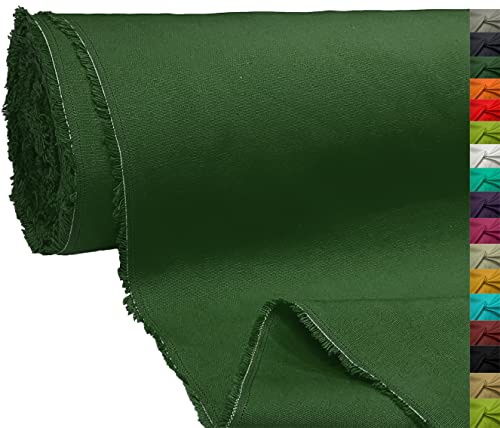 A-Express 100% Baumwolle Segeltuch Stoff Canvas Material Kleiderstoff Tuch Vorhänge Tasche 145cm 57 Breit 250GSM Meterware - Halber Meter 50cm x 145cm Dunkelgrün