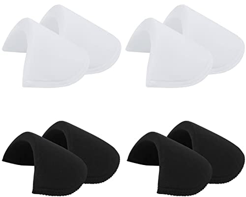 4 Paar Schulterpolster aus Baumwolle zum Einnähen Praktische Schulterpolste Schaum push up pads Halbmond Einnähen für Blazer Jacken Mäntel Sakkos Weiß Kleidung Kleid Nähen Zubehör