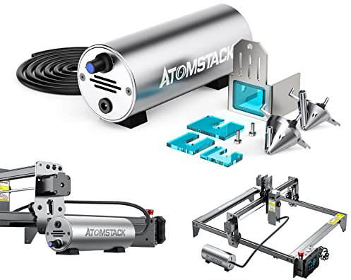 ATOMSTACK Air Assist Pump for Laser Engraving and Cutting, Air Assist Accessories with Adjustable 10-30L/Min Airflow, Remove Smoke and Dust, Protect Laser Lens, Reduce Surface Temperature