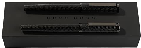 Hugo Boss Stifte-Set Formation Herringbone Gun HPPR106D (Tintenroller & Füllfederhalter) | Geschenkbox