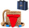 GOTHINK Corde à tirer (2,5 cm x 6,1 m) Jeux de jour sur le terrain pour enfants et adultes, corde en fibre de jute naturelle douce avec drapeau, sac de transport pour cour, réunion de famille, fête