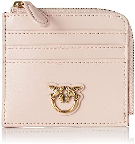 Pinko Card Holder Sheep Nappa Chevro, Accessori da Viaggio-Portafogli Donna, O81Q_Cipria-Antique Gold, Lunghezza di 10cm