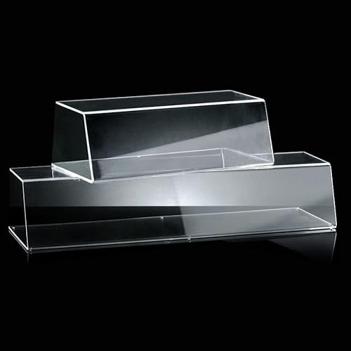 Vetrina da banco in plexiglass trasparente per alimenti H 30 cm aperta o chiusa su 3 lati disponibile con o senza sportello