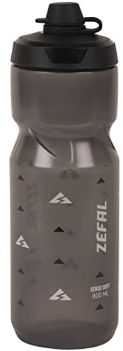 Zefal Sense Soft 80 No-Mud Water Bottle, Smoked Black, 800ml