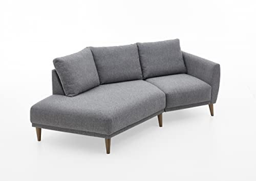 ATLANTIC home collection Polsterecke Elvis, im skandinavischen Stil, 220/127/91 cm, offenes Ende Links, Hellgrau