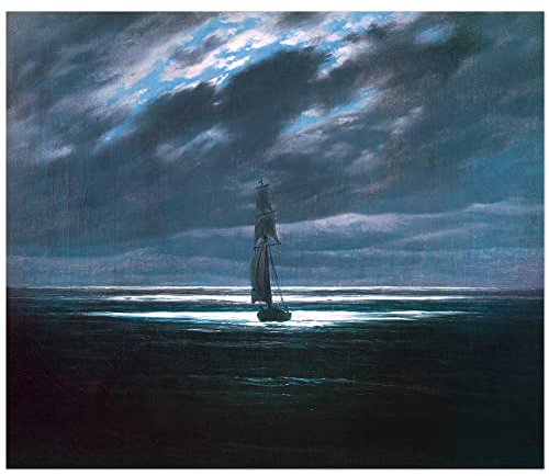 JUNIWORDS Poster, Caspar David Friedrich, Seestück bei Mondschein, 25 x 30 cm (3000053)