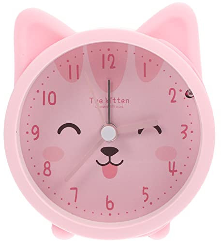 VANZACK Cat Alarm Clock Night Lights for Kids Desk Decorations Household Desk Clock Kids Alarm Clock Bunny Alarm Clock Clocks Silica Gel Student Pink Small Desk Clock Cartoon
